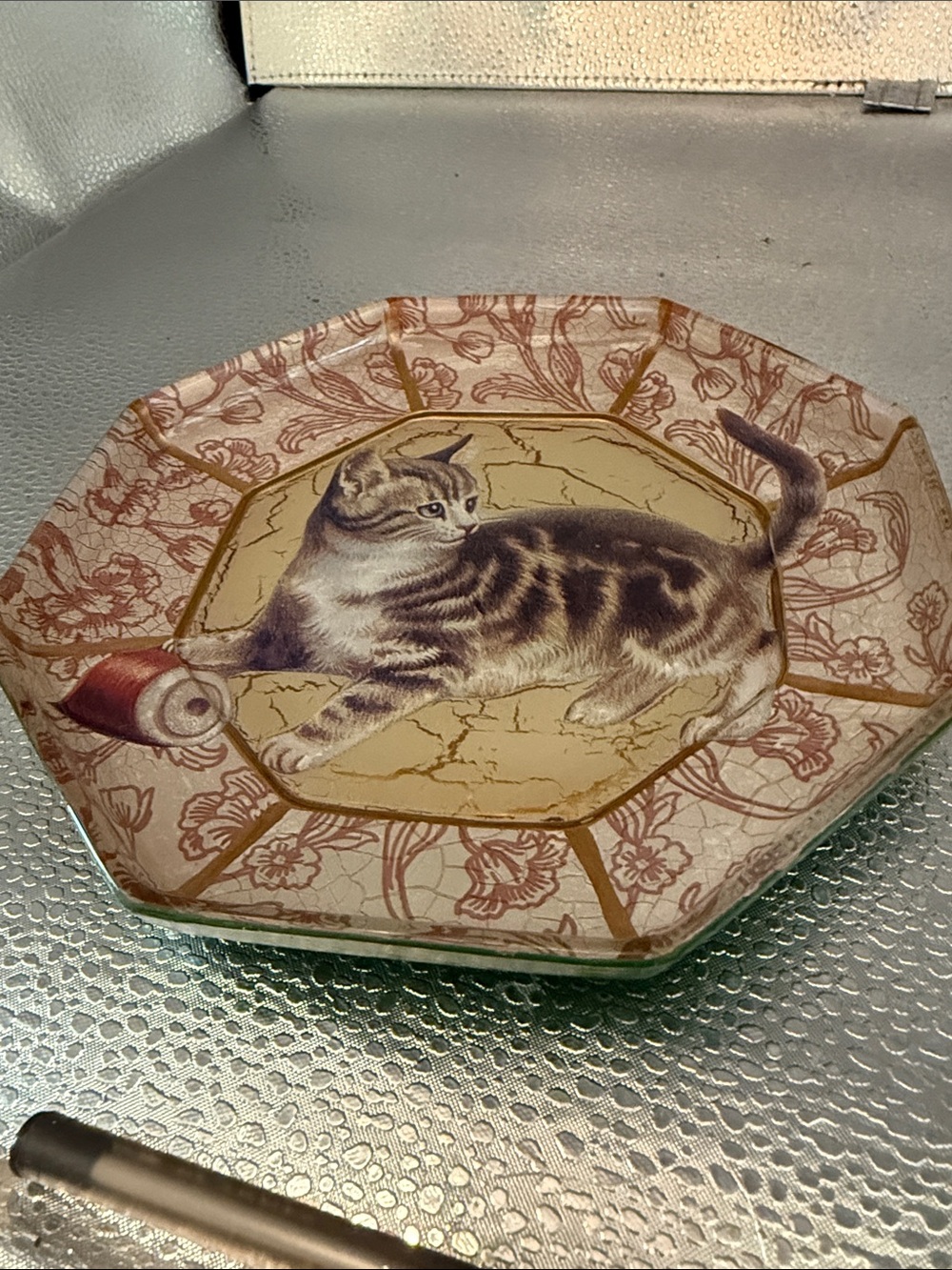 Vintage Octagonal Decorative Plate